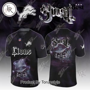 Detroit Lions X Ghost Skeletour World Tour 2025 Limited Edition Football Jersey