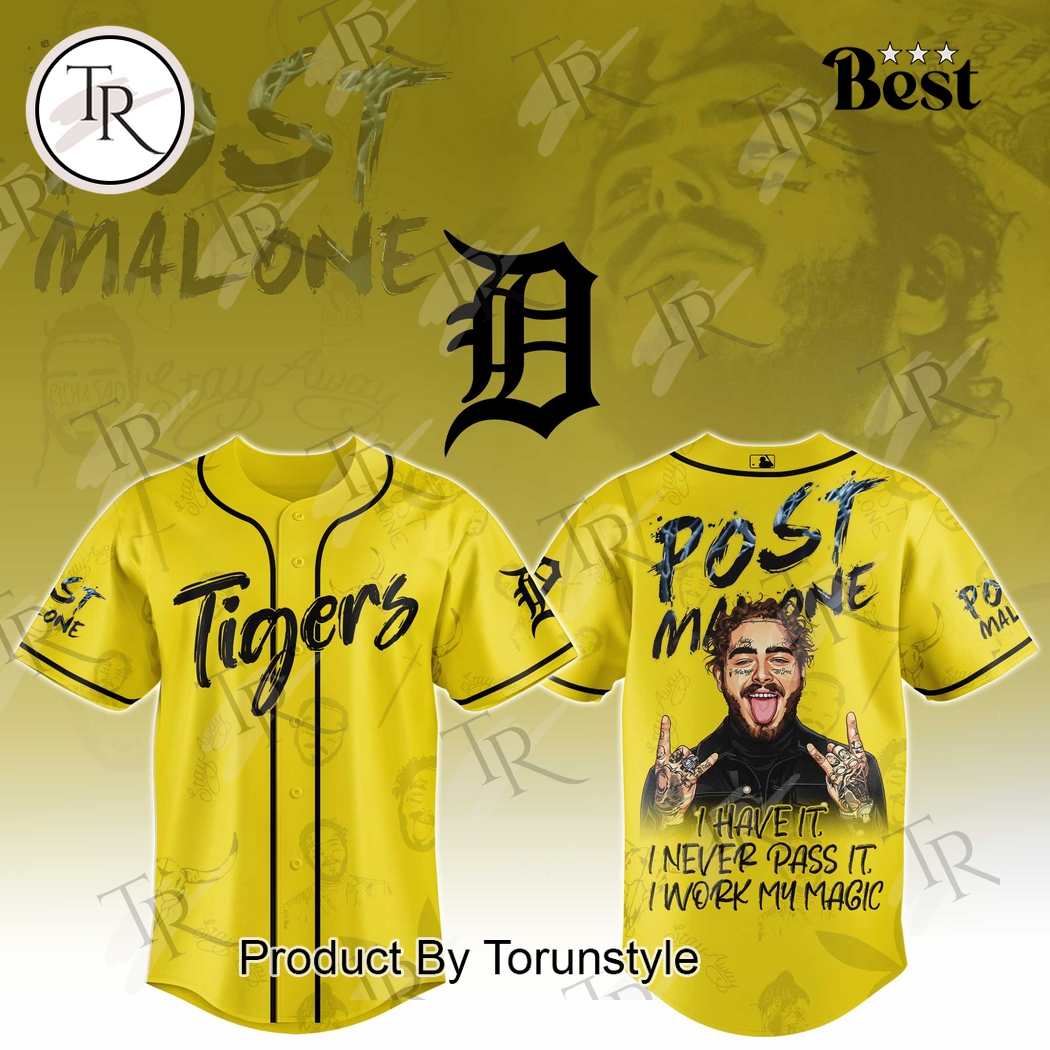 Detroit Tigers X 2025 Post Malone Tour Special Edition Baseball Jersey Detroit Tigers X 2025 Post Malone Tour Special Edition Baseball Jersey