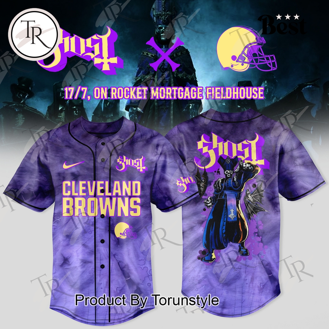 Ghost X Cleveland Browns 2025 Special Edition Baseball Jersey Ghost X Cleveland Browns 2025 Special Edition Baseball Jersey