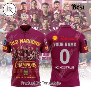 2025 Old Queensland Maroons State Of Origin Champions Limited Edition Polo Shirt