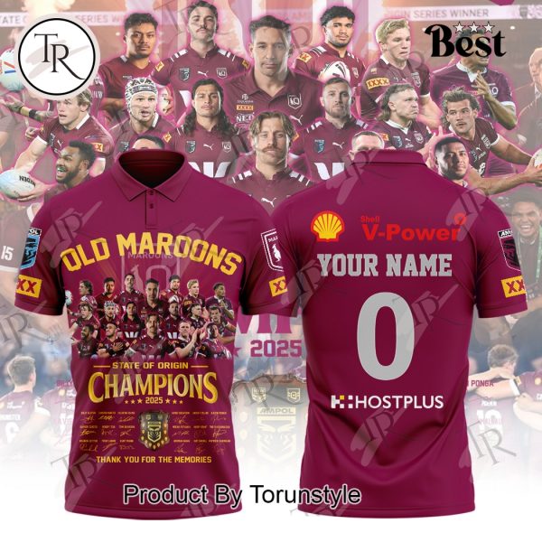 2025 Old Queensland Maroons State Of Origin Champions Limited Edition Polo Shirt