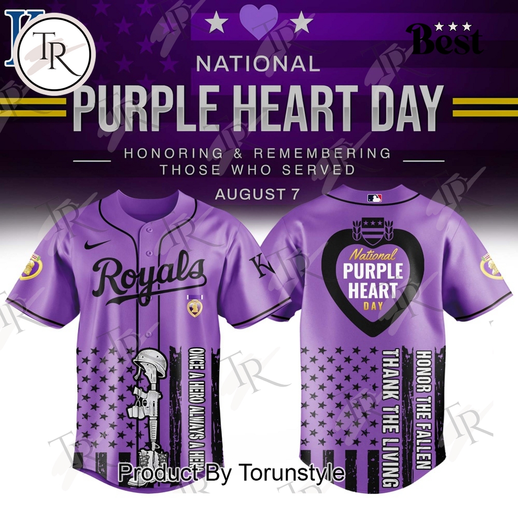 Kansas City Royals X National Purple Heart Day 2025  Edition Baseball Jersey