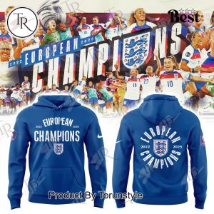England Lionesses Home Winner European Champions 2022 – 2025 White Hoodie