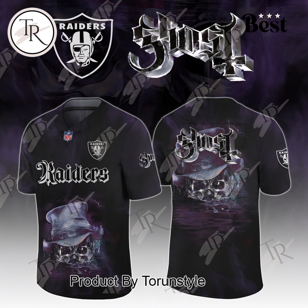 Las Vegas Raiders X Ghost Skeletour World Tour 2025 Limited Edition Football Jersey Las Vegas Raiders X Ghost Skeletour World Tour 2025 Limited Edition Football Jersey
