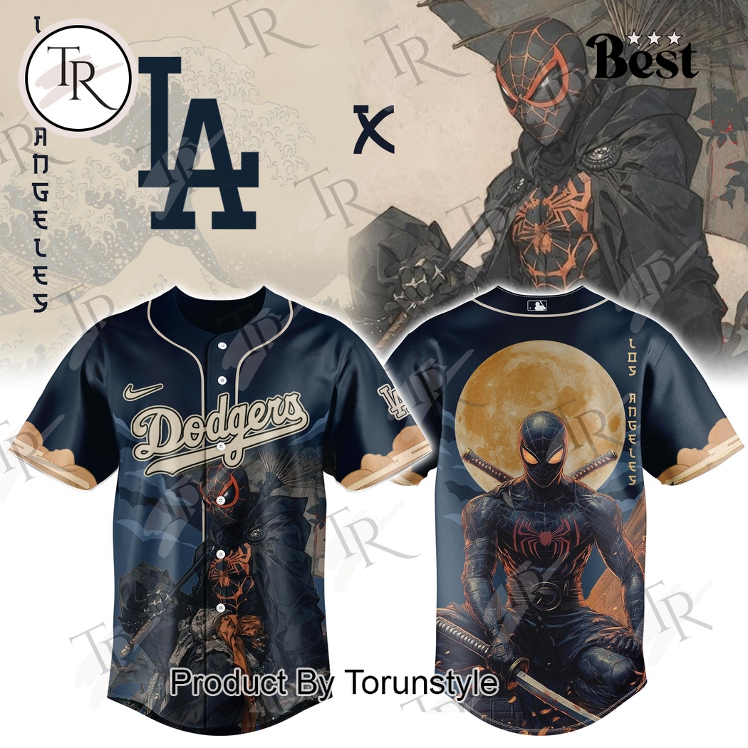 Los Angeles Dodgers X Spiderman Japan 2025 Special Edition Baseball Jersey