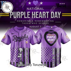 Kansas City Royals X National Purple Heart Day 2025 Limited Edition Baseball Jersey