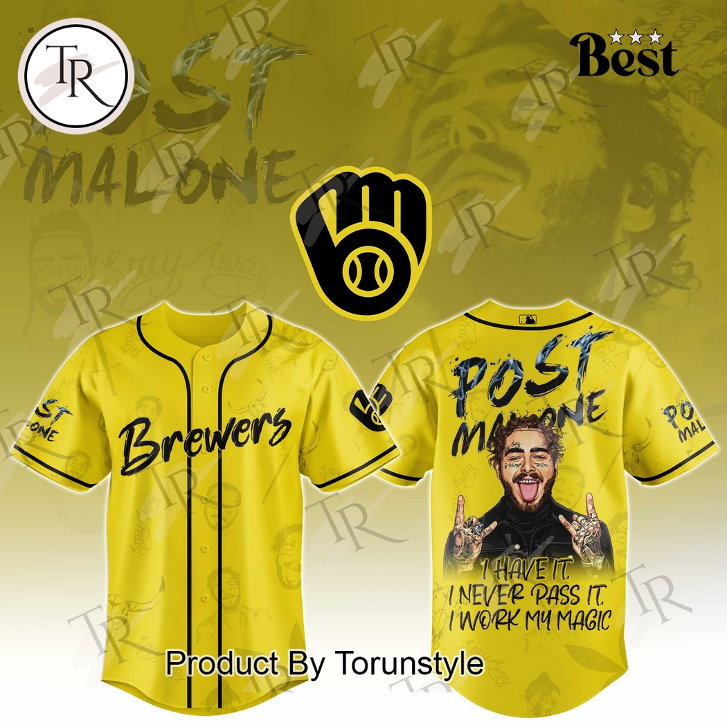 Milwaukee Brewers X 2025 Post Malone Tour Special Edition Baseball Jersey Milwaukee Brewers X 2025 Post Malone Tour Special Edition Baseball Jersey