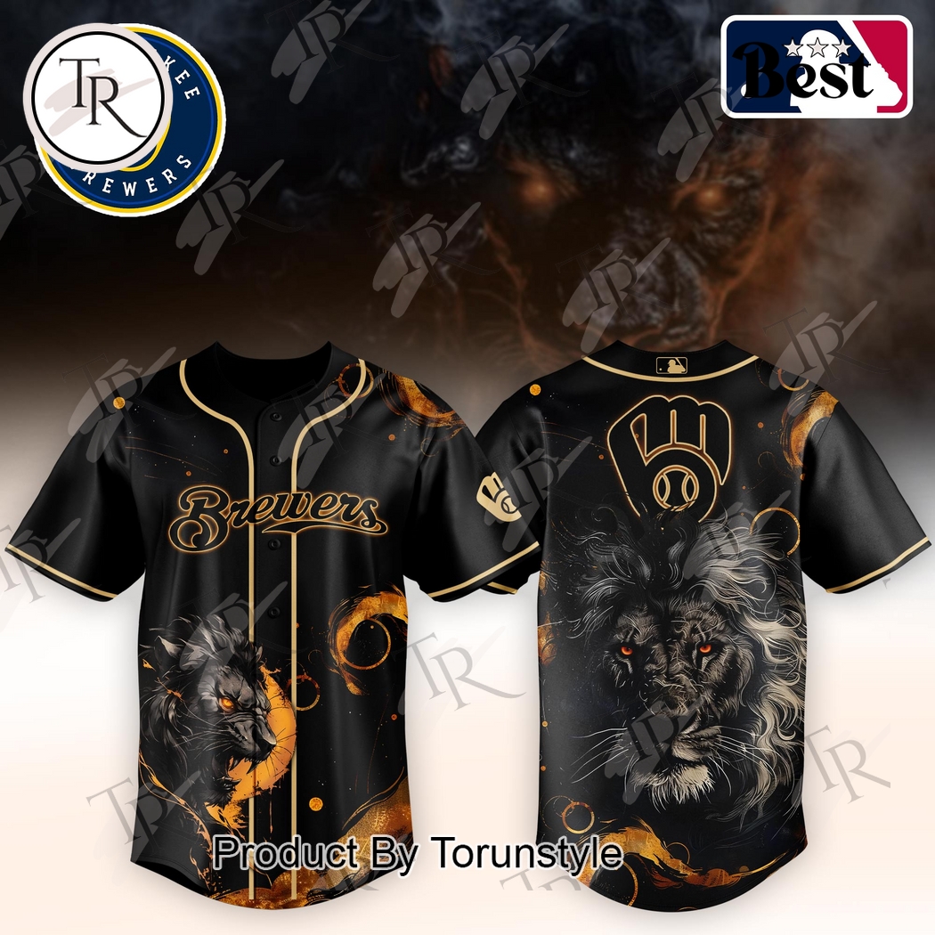 Milwaukee Brewers X King Lion 2025 Limited Edition Baseball Jersey Milwaukee Brewers X King Lion 2025 Limited Edition Baseball Jersey