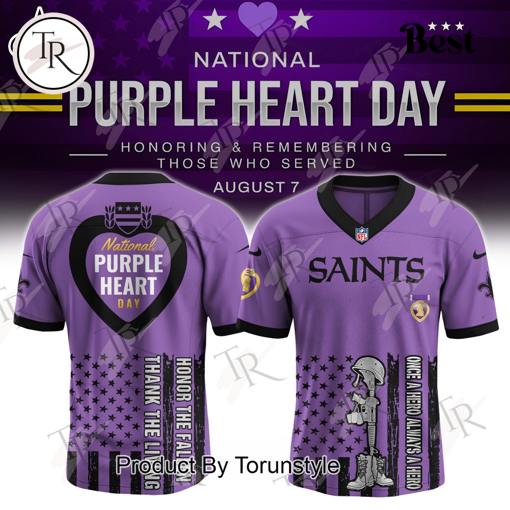 New Orleans Saints X National Purple Heart Day 2025  Edition Football Jersey