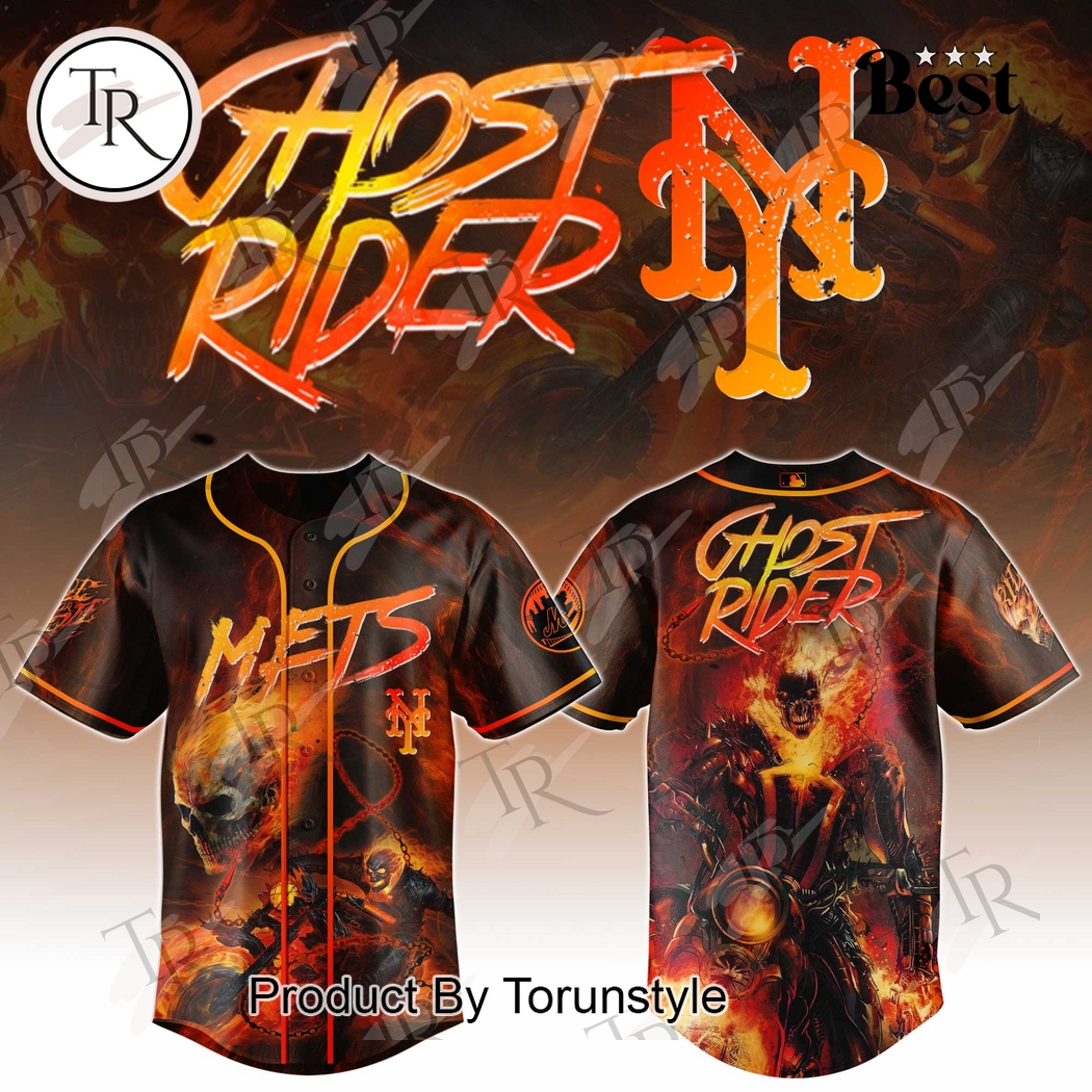 New York Mets X Ghost Rider 2025  Edition Baseball Jersey