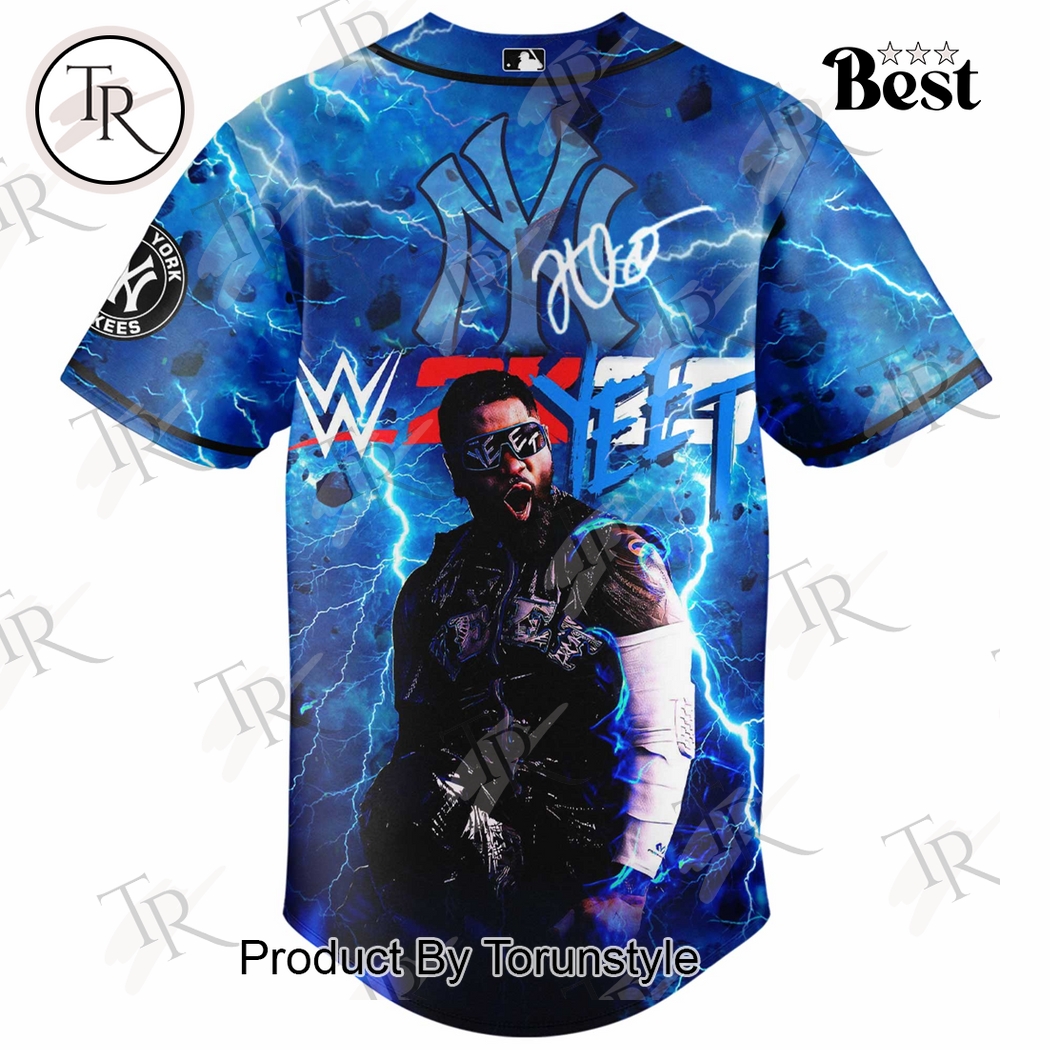 New York Yankees X Jey Uso WWE 2K25 Limited Edition Baseball Jersey New York Yankees X Jey Uso WWE 2K25 Limited Edition Baseball Jersey
