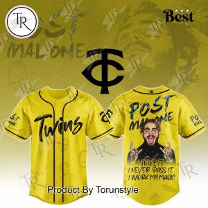 Minnesota Twins X 2025 Post Malone Tour Special Edition Baseball Jersey