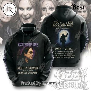 Ozzy Osbourne Rest In Power 1948-2025 Prince Of Darkness Limited Edition Hoodie
