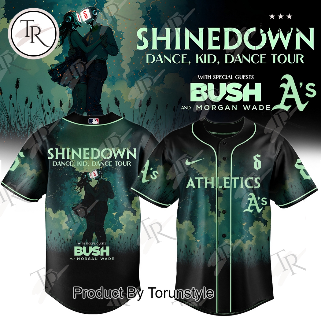 Oakland Athletics X Shinedown Dance, Kid, Dance With Special Guests Bush and Morgan Wade BaseBall Jersey Oakland Athletics X Shinedown Dance, Kid, Dance With Special Guests Bush and Morgan Wade BaseBall Jersey
