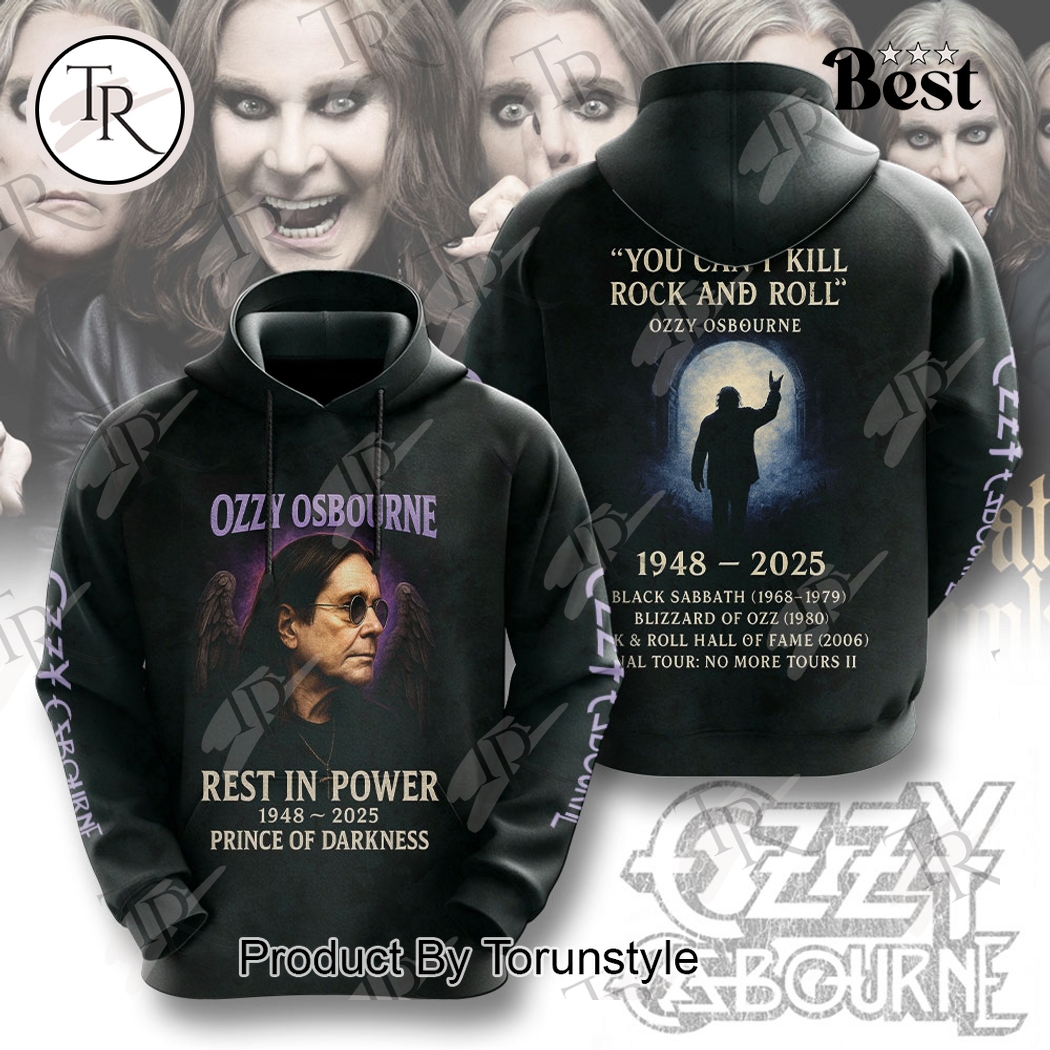 Ozzy Osbourne Rest In Power 1948-2025 Prince Of Darkness Limited Edition Hoodie Ozzy Osbourne Rest In Power 1948-2025 Prince Of Darkness Limited Edition Hoodie