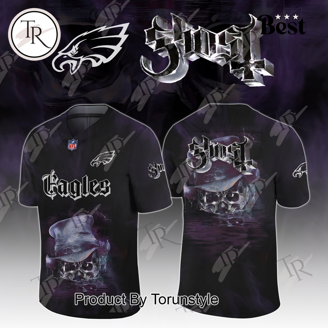 Philadelphia Eagles X Ghost Skeletour World Tour 2025 Limited Edition Football Jersey Philadelphia Eagles X Ghost Skeletour World Tour 2025 Limited Edition Football Jersey