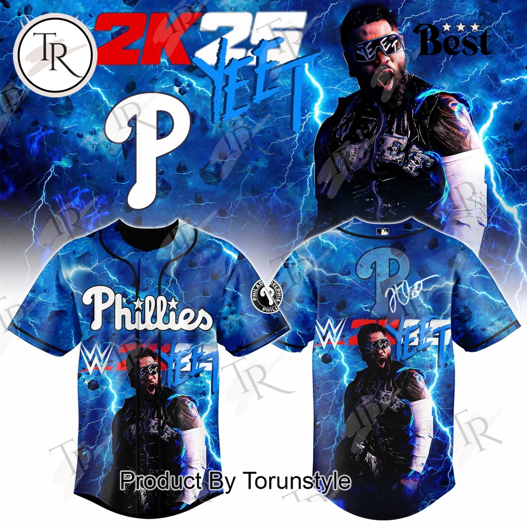 Philadelphia Phillies X Jey Uso WWE 2K25 Limited Edition Baseball Jersey Philadelphia Phillies X Jey Uso WWE 2K25 Limited Edition Baseball Jersey