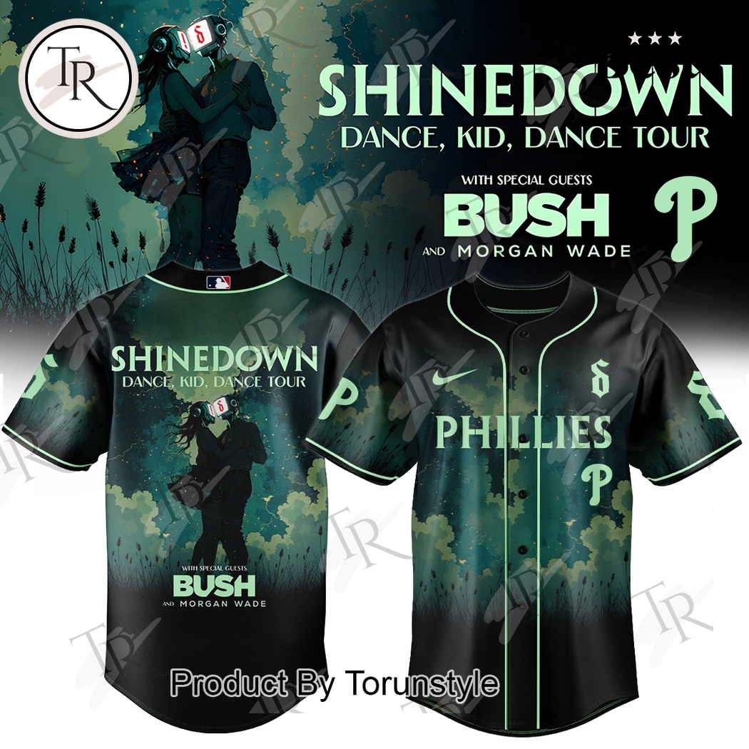 Philadelphia Phillies X Shinedown Dance, Kid, Dance With Special Guests Bush and Morgan Wade BaseBall Jersey Philadelphia Phillies X Shinedown Dance, Kid, Dance With Special Guests Bush and Morgan Wade BaseBall Jersey