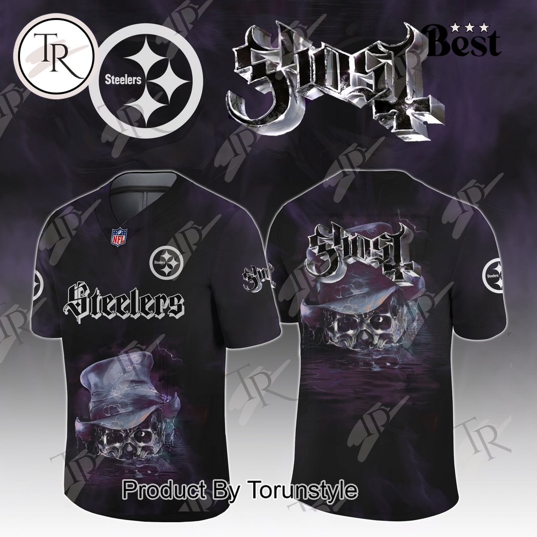 Pittsburgh Steelers X Ghost Skeletour World Tour 2025 Limited Edition Football Jersey Pittsburgh Steelers X Ghost Skeletour World Tour 2025 Limited Edition Football Jersey