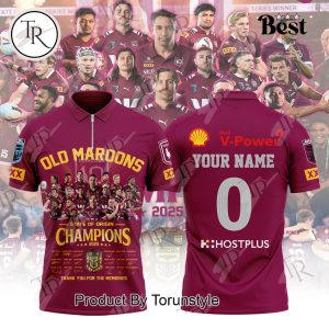 2025 Old Queensland Maroons State Of Origin Champions Limited Edition Polo Shirt