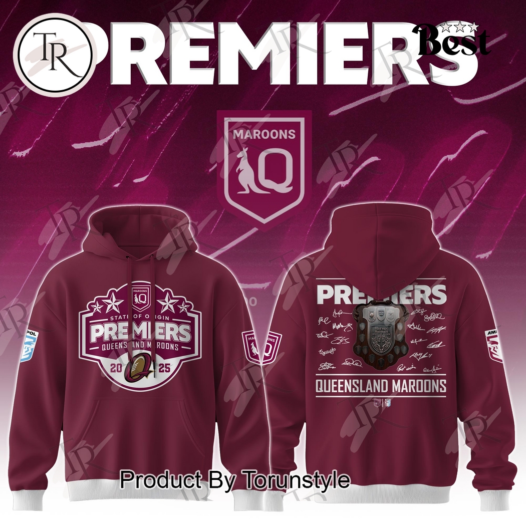 State Of Origin Premiers Queensland Maroons 2025 Limited Edition Hoodie State Of Origin Premiers Queensland Maroons 2025 Limited Edition Hoodie