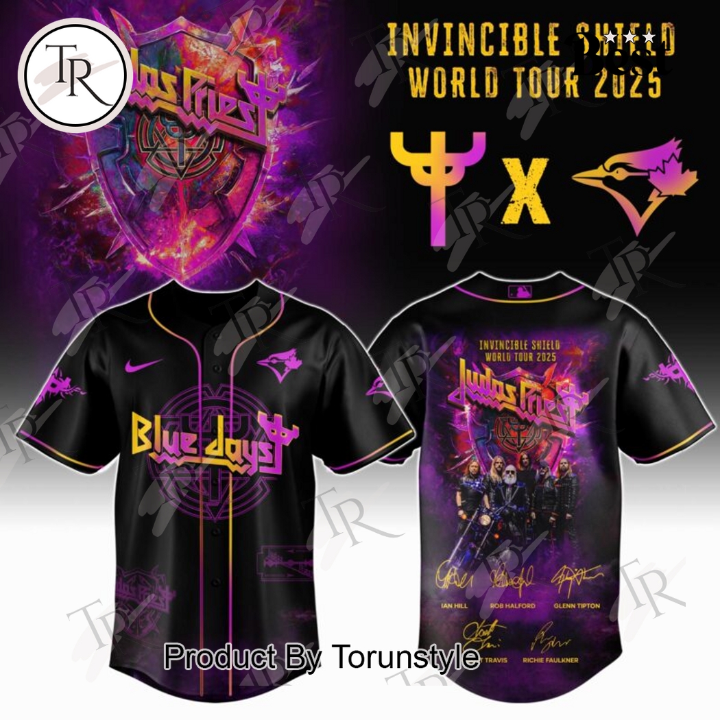 Toronto Blue Jays X Judas Priest Invincible Shield World Tour 2025 Baseball Jersey Toronto Blue Jays X Judas Priest Invincible Shield World Tour 2025 Baseball Jersey