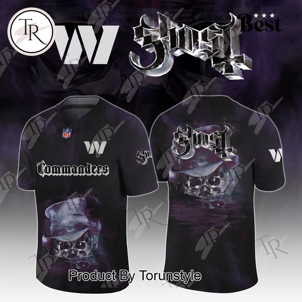 Washington Commanders X Ghost Skeletour World Tour 2025 Limited Edition Football Jersey Washington Commanders X Ghost Skeletour World Tour 2025 Limited Edition Football Jersey