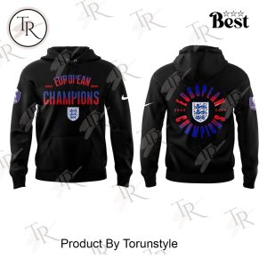 England Lionesses Stack Winner European Champions 2022 – 2025 Black Hoodie