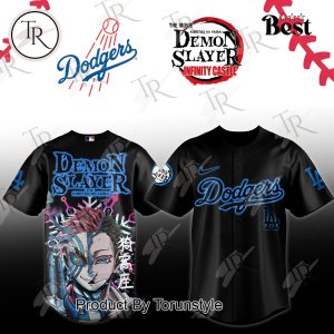 Los Angeles Dodgers X Demon Slayer Akaza 2025 Baseball Jersey