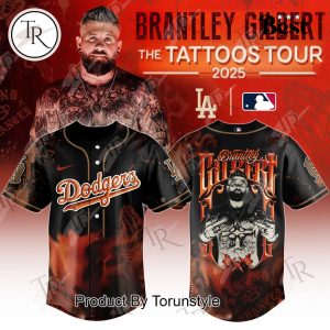 Los Angeles Dodgers X Brantley Gilbert The Tattoos Tour 2025 Limited Edition Baseball Jersey Los Angeles Dodgers X Brantley Gilbert The Tattoos Tour 2025 Limited Edition Baseball Jersey
