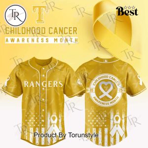 MLB Texas Rangers X Childhood Cancer Awareness Month 2025 Baseball Jersey