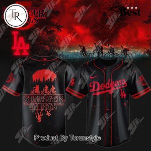 Los Angeles Dodgers X Stranger Things Black Red Special Edition Baseball Jersey