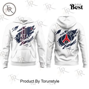 Paris Saint-Germain Ripped Slash Pattern Special Edition White Hoodie