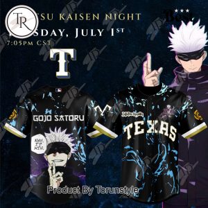 Texas Rangers X Jujusu Kaisen Night GOJO Limited Edition Baseball Jersey