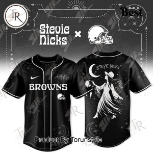 Cleveland Browns X Stevie Nicks Tour 2025 Black Baseball Jersey