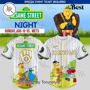 Milwaukee Brewers X Sesame Street Night 2025 Limited Edition Baseball Jersey