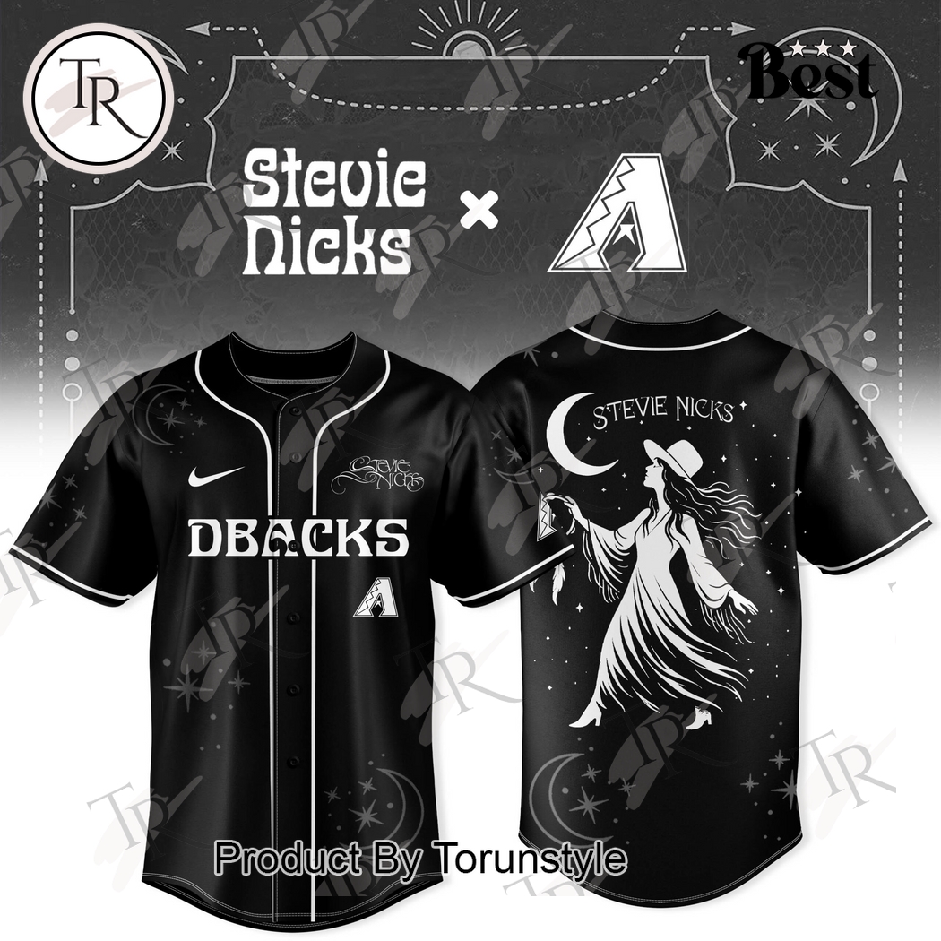 Arizona Diamondbacks X Stevie Nicks Tour 2025 Black Baseball Jersey Arizona Diamondbacks X Stevie Nicks Tour 2025 Black Baseball Jersey