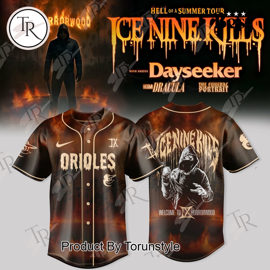 Baltimore Orioles x Ice Nine Kills Tour 2025 Hell Of A Summer Baseball Jersey Baltimore Orioles x Ice Nine Kills Tour 2025 Hell Of A Summer Baseball Jersey