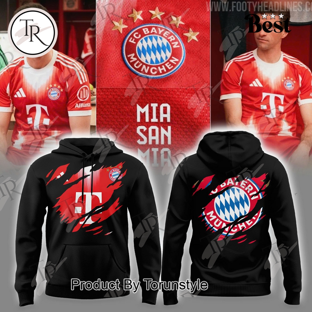 Bayern Munich Ripped Slash Pattern Special Edition Black Hoodie Bayern Munich Ripped Slash Pattern Special Edition Black Hoodie