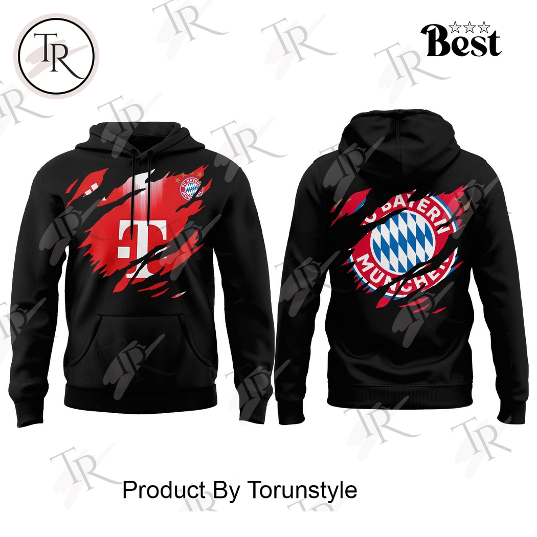 Bayern Munich Ripped Slash Pattern Special Edition Black Hoodie Bayern Munich Ripped Slash Pattern Special Edition Black Hoodie