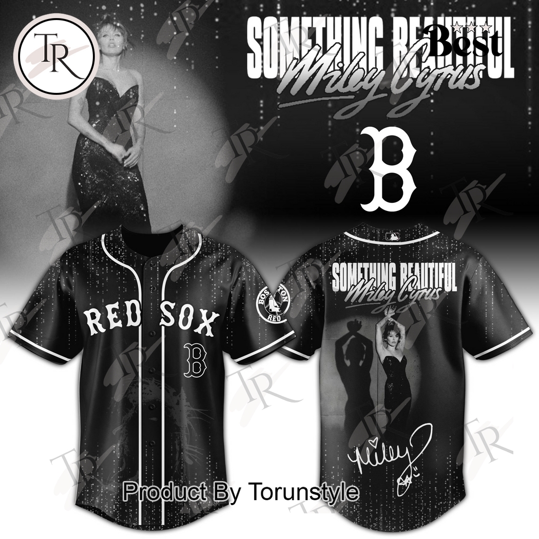 Boston Red Sox X Miley Cyrus Something Beautiful Album Limited Edition Baseball Jersey Boston Red Sox X Miley Cyrus Something Beautiful Album Limited Edition Baseball Jersey
