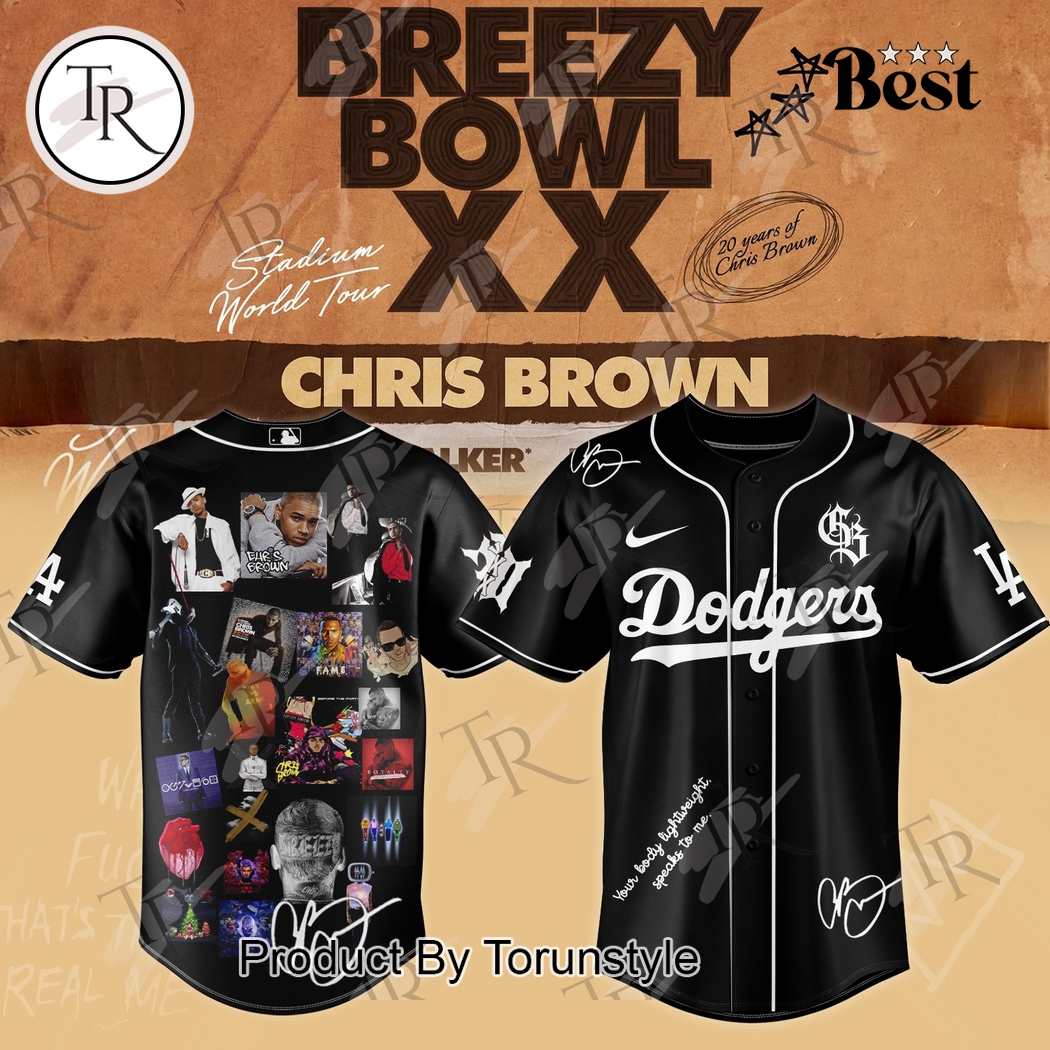 Chris Brown X Los Angeles Dodgers Breezy Bowl XX Tour Special Edition Baseball Jersey Chris Brown X Los Angeles Dodgers Breezy Bowl XX Tour Special Edition Baseball Jersey