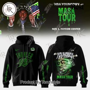 Oklahoma City Thunder X NBA Young Boy MASA Tour Black Edition Hoodie