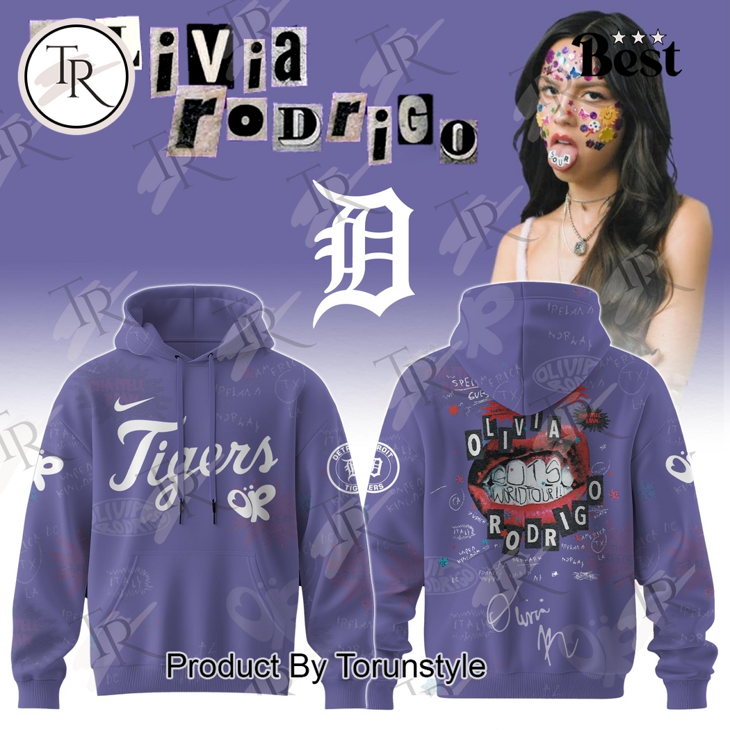 Detroit Tigers X Olivia Rodrigo Special Edition GUTS World Tour 2025 Hoodie Detroit Tigers X Olivia Rodrigo Special Edition GUTS World Tour 2025 Hoodie