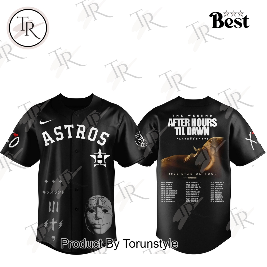 Houston Astros X The Weeknd After Hours Til Dawn Tour 2025 Baseball Jersey Houston Astros X The Weeknd After Hours Til Dawn Tour 2025 Baseball Jersey