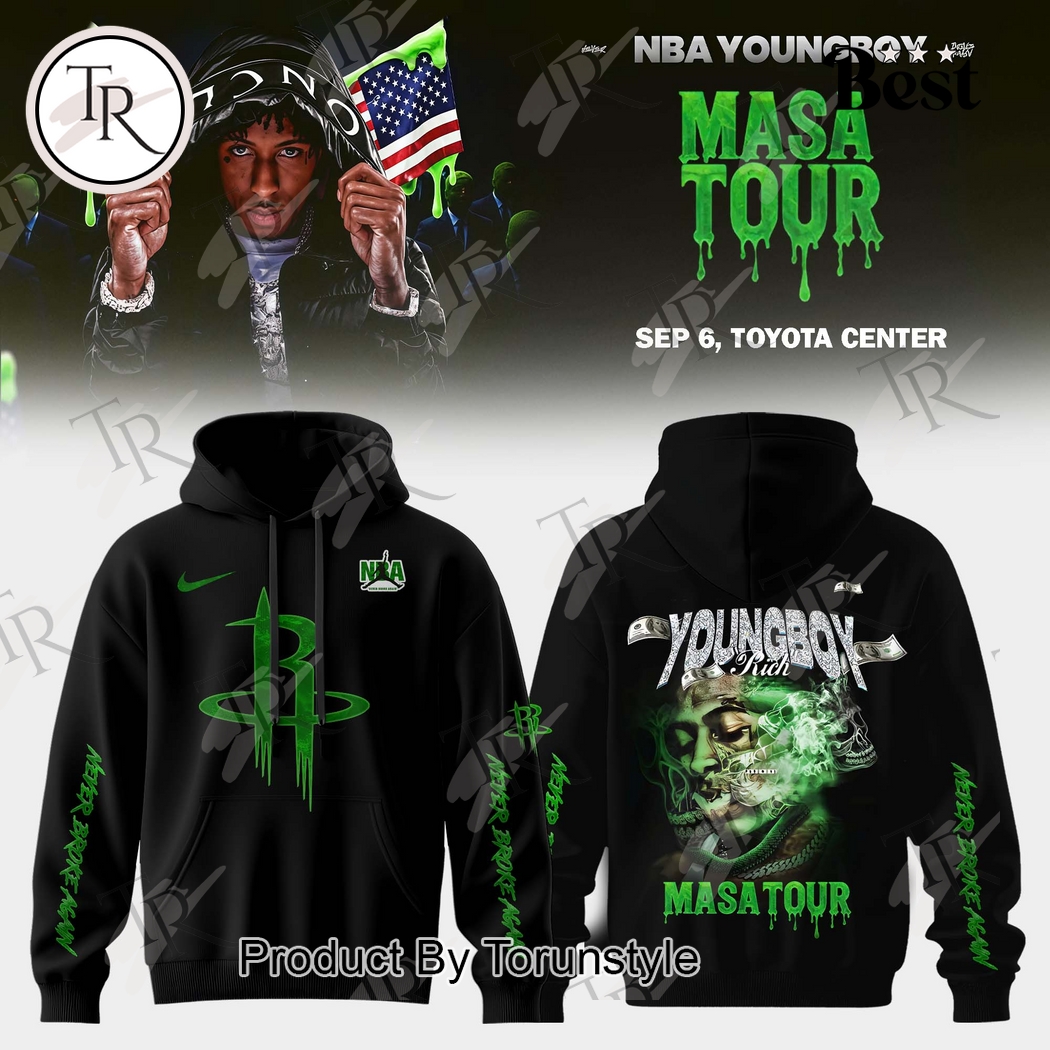 Houston Rockets X NBA Young Boy MASA Tour Black Edition Hoodie Houston Rockets X NBA Young Boy MASA Tour Black Edition Hoodie