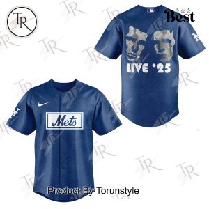 Oasis Rock Band X New York Mets Live 25′ Special Edition Blue Baseball Jersey