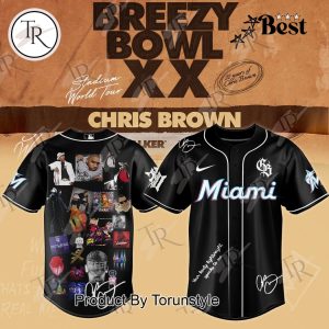 Chris Brown X Los Angeles Dodgers Breezy Bowl XX Tour Miami Special Edition Baseball Jersey
