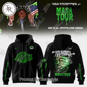 Los Angeles Lakers X NBA Young Boy MASA Tour Black Edition Hoodie