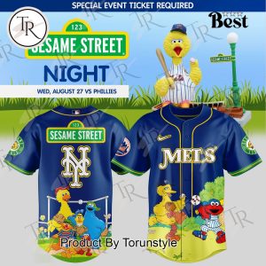 New York Mets X 123 Sesame Street Night Limited Edition Blue Baseball Jersey